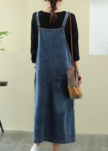 Donkerblauwe Jeans Jurk Kort Model