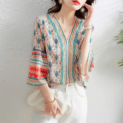 Zomerse Blouse met Elegant Design Luxe Kwaliteit