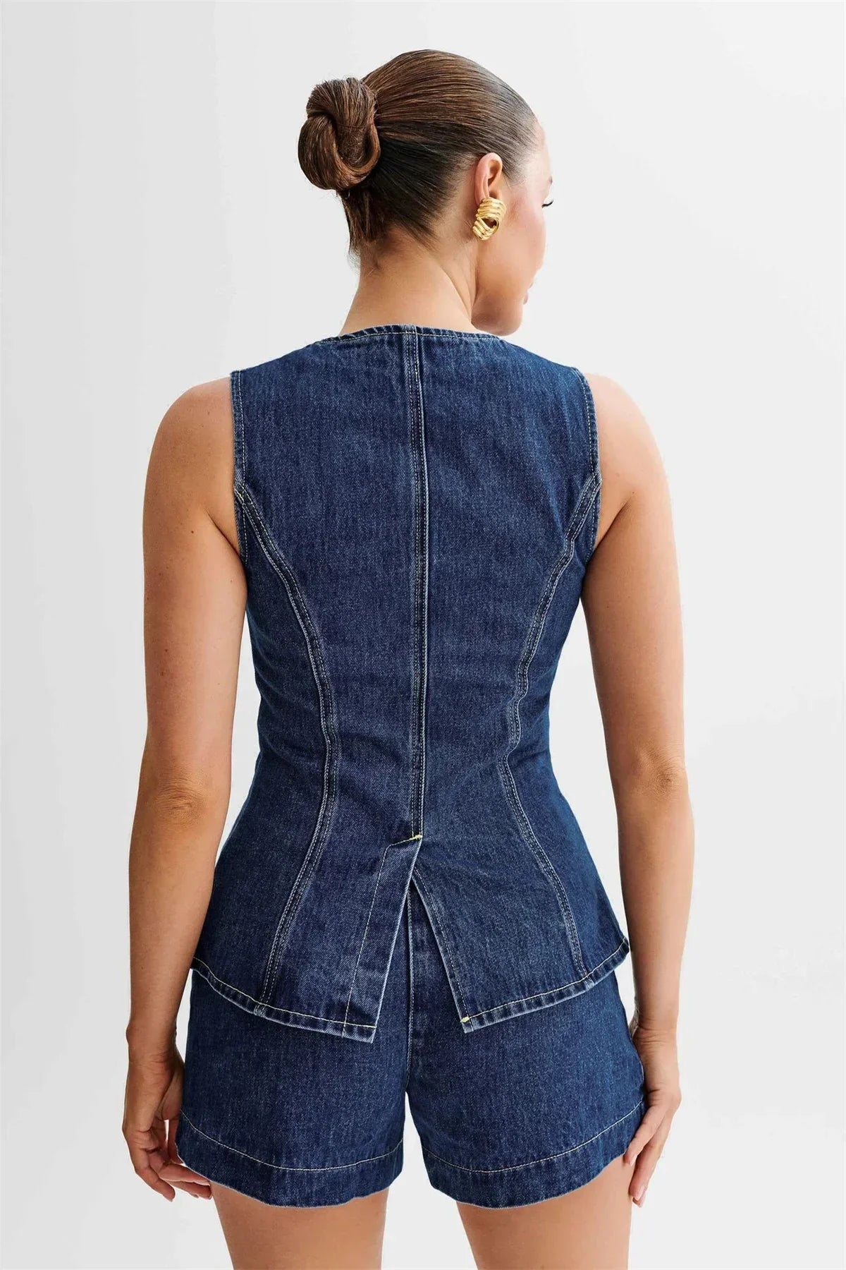 Modieus Blauw Denim Set voor Dames