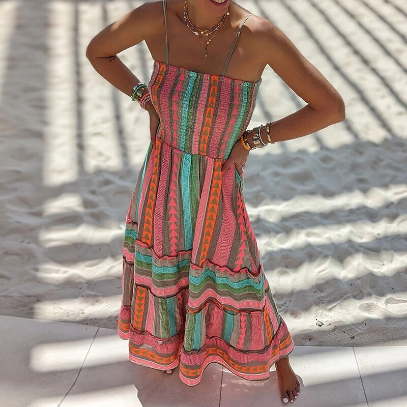 Zomerjurk voor Vrouw Leona Stijlvol Jurk Zomerse Look