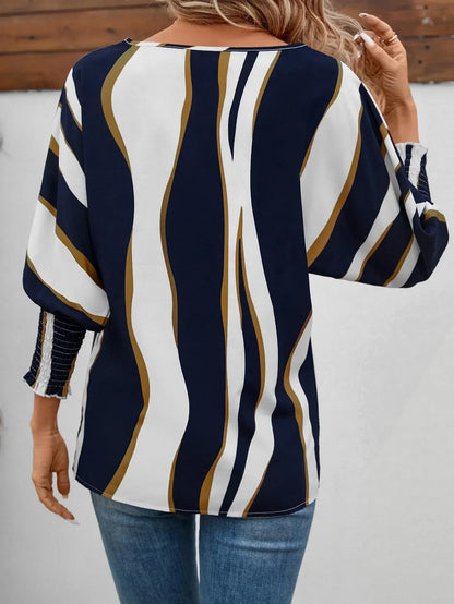 Vrouwelijke Zomer Blouse met Korte Mouwen en Leuke Print