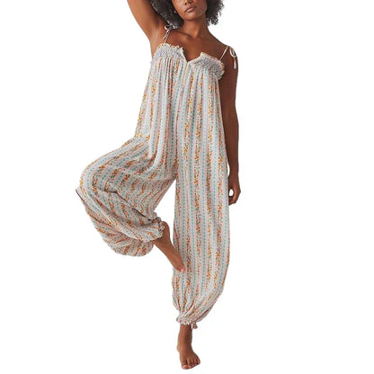 Dames Jumpsuit Bloemenprint Boho Stijl Zomerjurk
