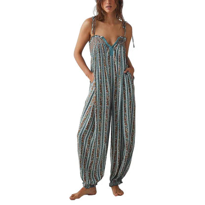 Dames Jumpsuit Bloemenprint Boho Stijl Zomerjurk