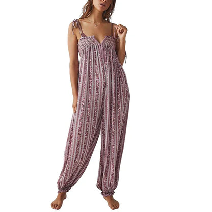 Dames Jumpsuit Bloemenprint Boho Stijl Zomerjurk