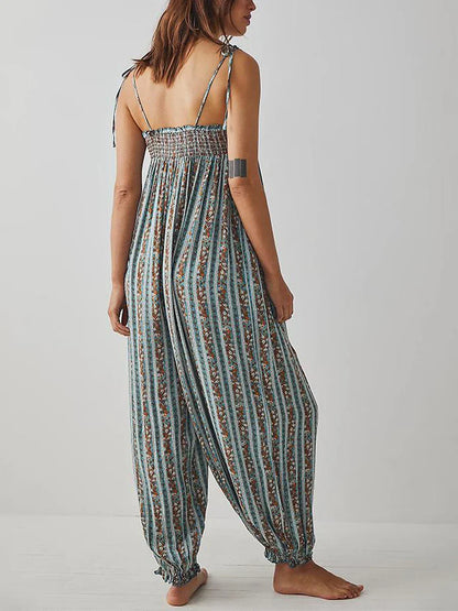 Dames Jumpsuit Bloemenprint Boho Stijl Zomerjurk