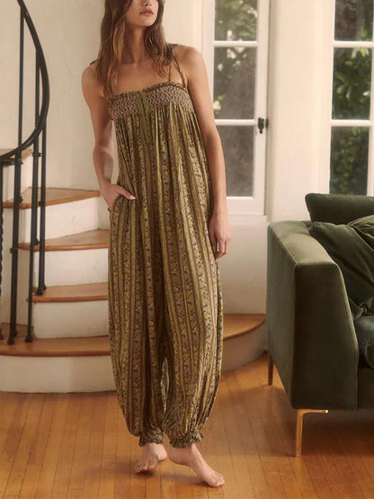 Dames Jumpsuit Bloemenprint Boho Stijl Zomerjurk