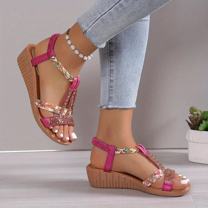 Dames Sandalen Keilhak Zachte Zool Ortho Comfortabel Lichtgewicht Lopen Wandelen Zomer Vakantie Strand