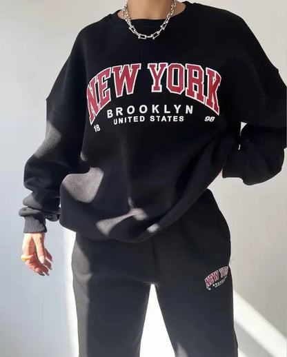 Dames Top New York Print Katoen Comfortabele Jurk