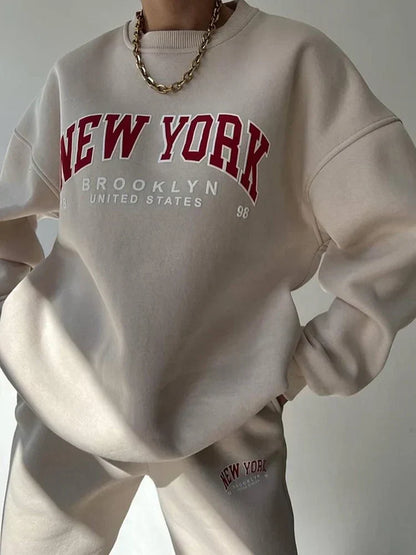 Dames Top New York Print Katoen Comfortabele Jurk
