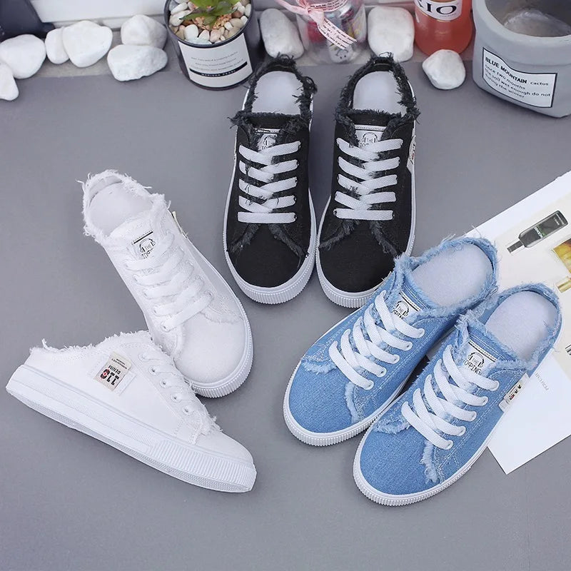 Lente Dames Sneakers Canvas Platte Comfortabele Loopschoenen