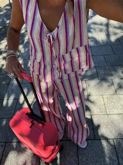 Dames Broekpak Zomerse Overhemd Set - StudioMarella