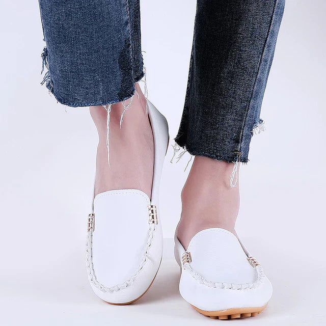 Dames Leer Schoenen Comfortabel en Casual Plattenschoenen