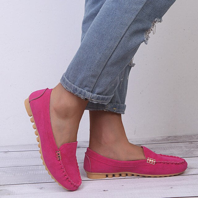 Dames Leer Schoenen Comfortabel en Casual Plattenschoenen