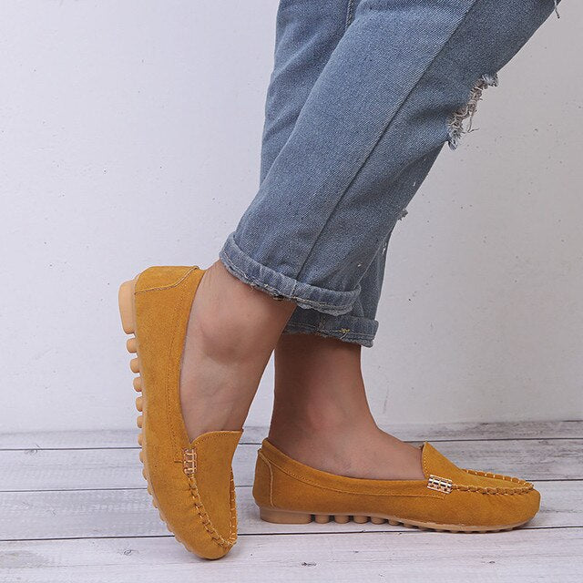 Dames Leer Schoenen Comfortabel en Casual Plattenschoenen