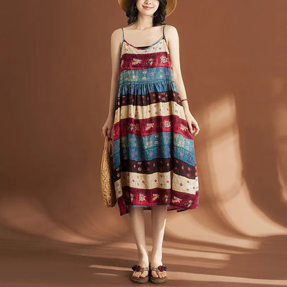 Zomerjurk Vrouw Vintage Print Zonnesjurk - StudioMarella