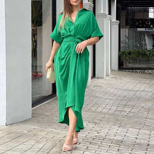 Zomerjurk Vrouw Midi Jurk met Riem voor Dames - StudioMarella