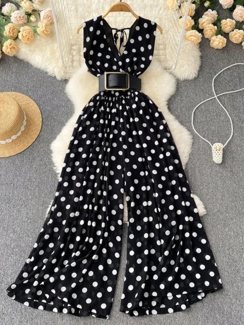 Zomer Jumpsuit met Strepen en Stippen Vrouwen