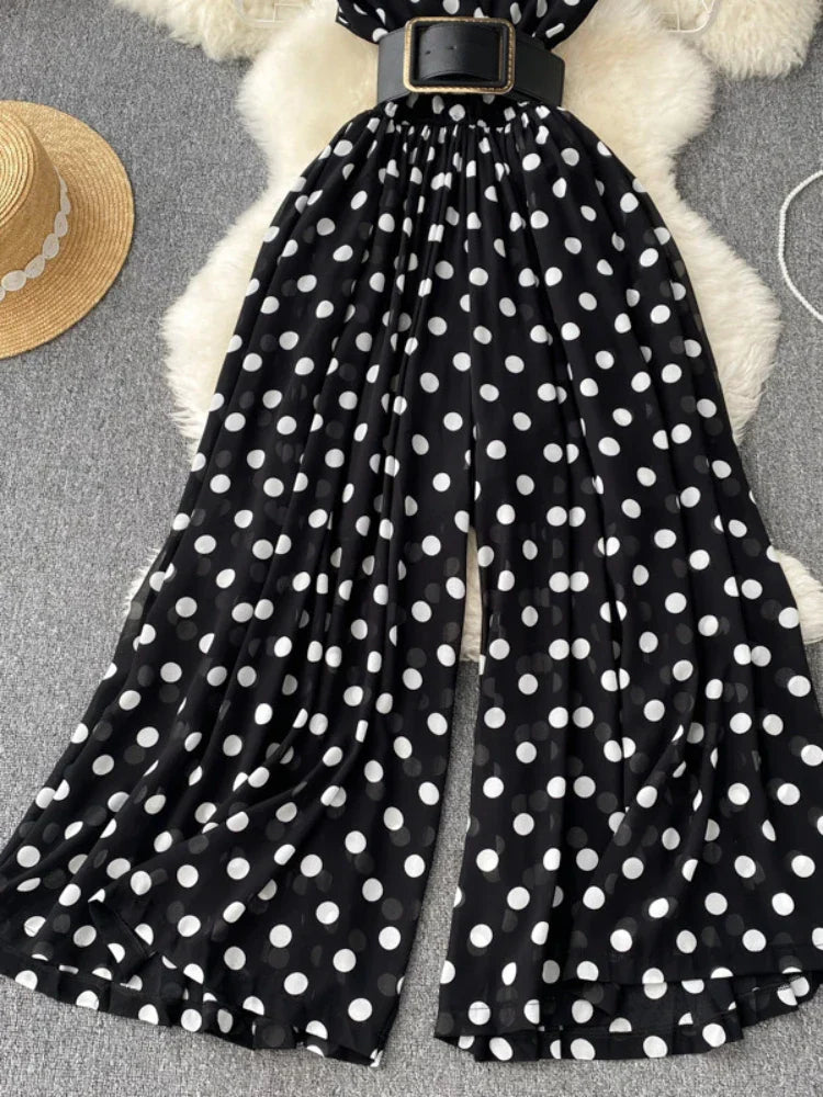 Zomer Jumpsuit met Strepen en Stippen Vrouwen