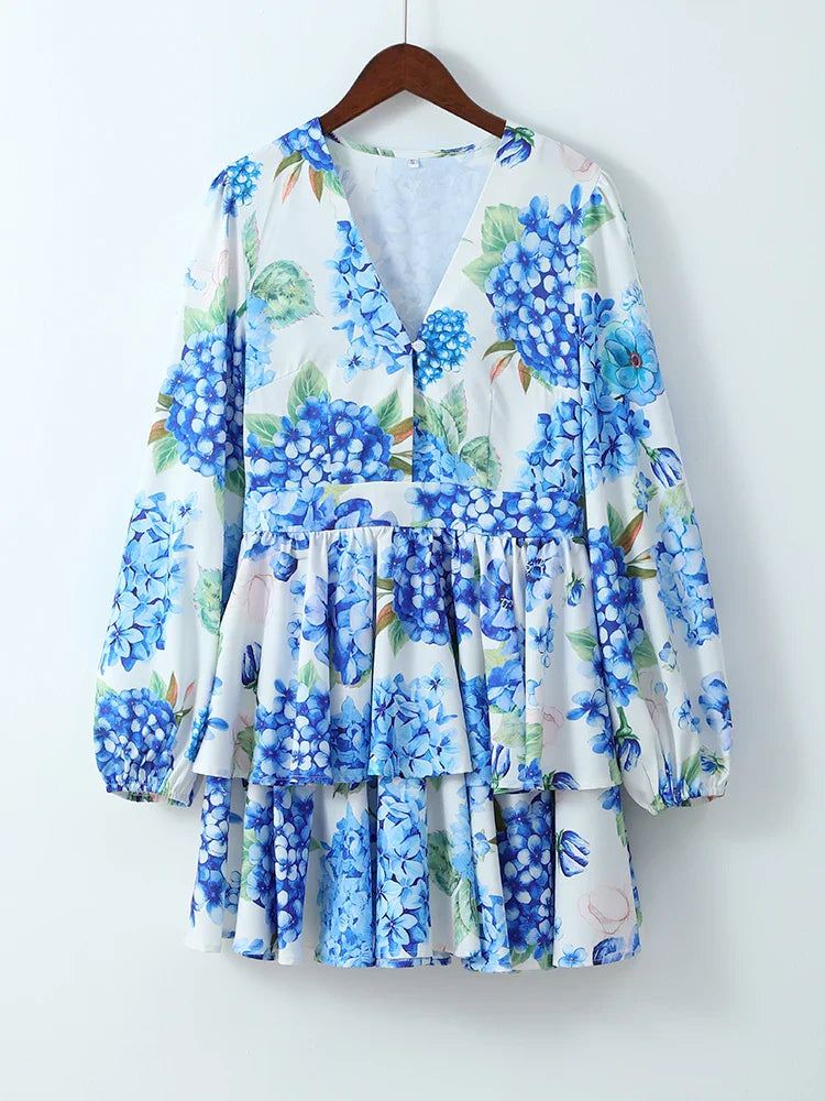 Jurk Bloemenprint Mini Zomerjurk Vrouw