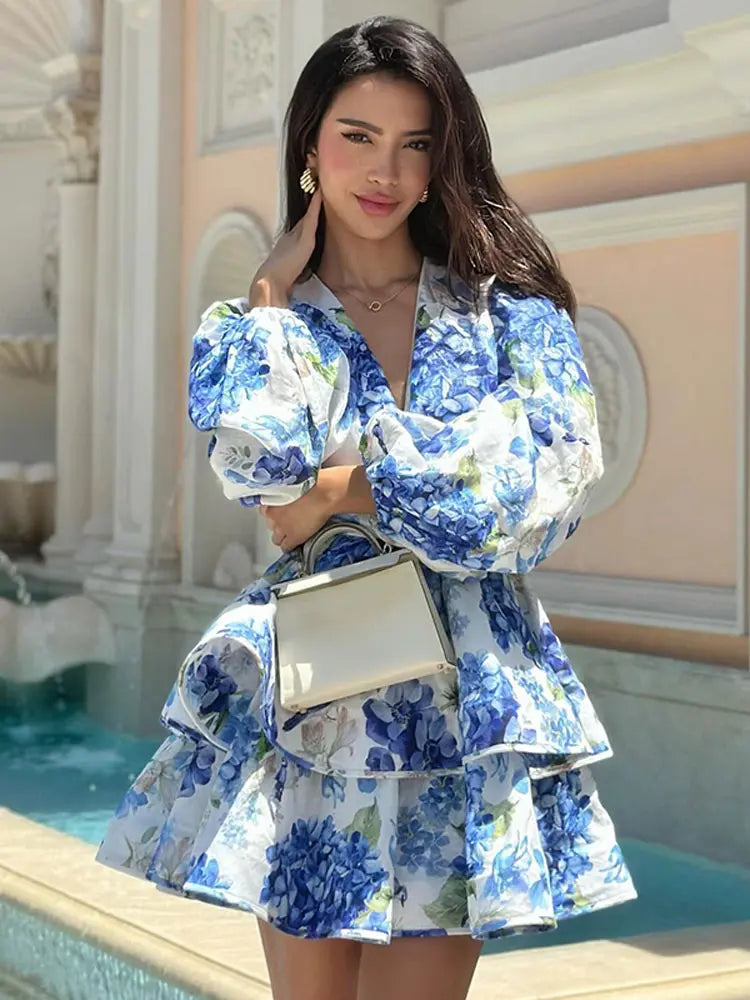 Jurk Bloemenprint Mini Zomerjurk Vrouw