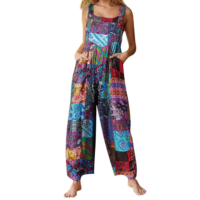 Dames Jumpsuit Zomerse Jurk Etnisch Print Vakantiekleding