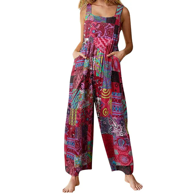 Dames Jumpsuit Zomerse Jurk Etnisch Print Vakantiekleding