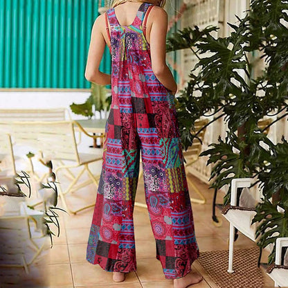 Dames Jumpsuit Zomerse Jurk Etnisch Print Vakantiekleding