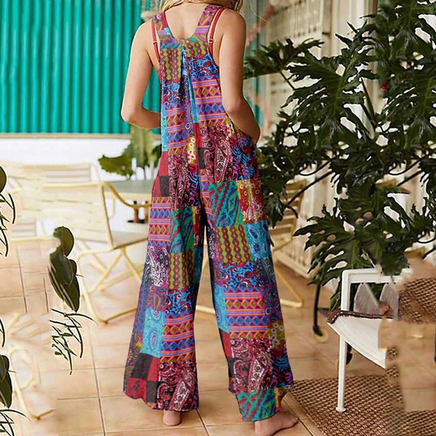 Dames Jumpsuit Zomerse Jurk Etnisch Print Vakantiekleding