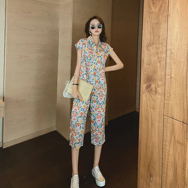 Vrouwen Jumpsuit Bloemenprint Jurk Zomerse Stijl - StudioMarella