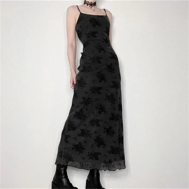 Zwarte Mesh Jurk Zomerjurk Backless Straaplus