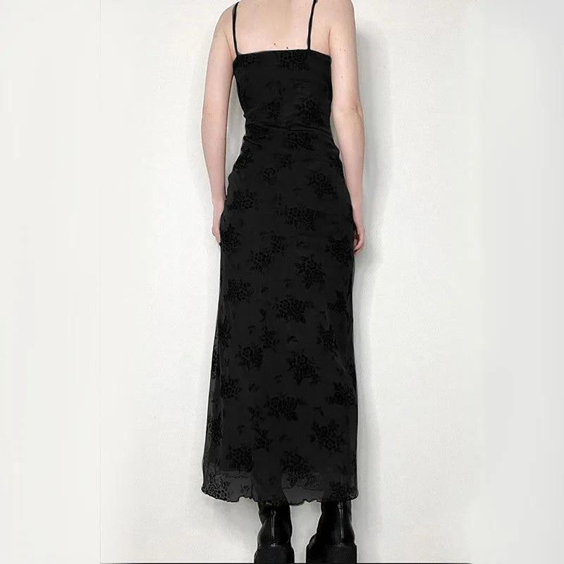 Zwarte Mesh Jurk Zomerjurk Backless Straaplus