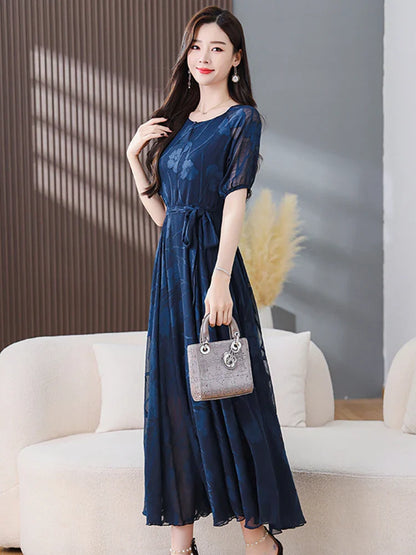 Maxi Jurk Chiffon Zomerjurk Vrouwelijk Lange Avondjurk