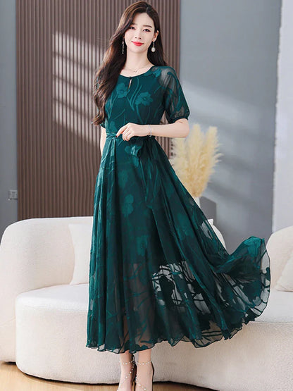 Maxi Jurk Chiffon Zomerjurk Vrouwelijk Lange Avondjurk