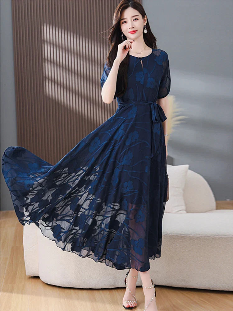 Maxi Jurk Chiffon Zomerjurk Vrouwelijk Lange Avondjurk