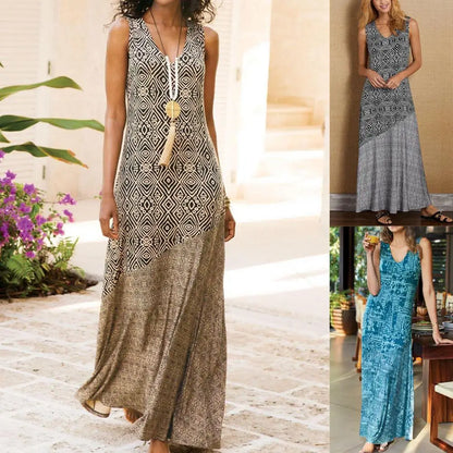 Strandjurk Zomerjurk Vintage Print Zonbestendig