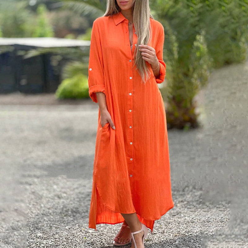 Vrouwelijke Zomerjurk Maxi Luchtig Split Model Jurk - StudioMarella