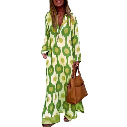 Zomerse Maxi Jurk V-hals Bloemenprint Mooi en Luchtig