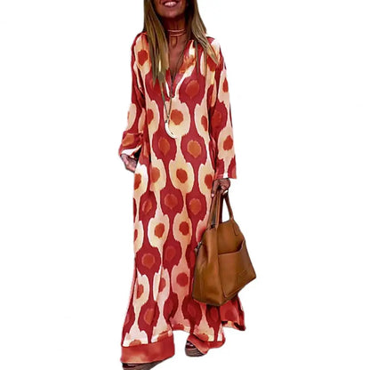 Zomerse Maxi Jurk V-hals Bloemenprint Mooi en Luchtig