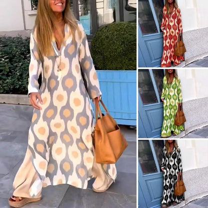 Zomerse Maxi Jurk V-hals Bloemenprint Mooi en Luchtig