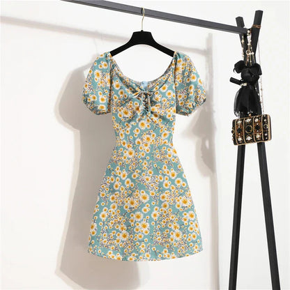 Zomerjurk Bloemenprint Mini Chiffon Jurk