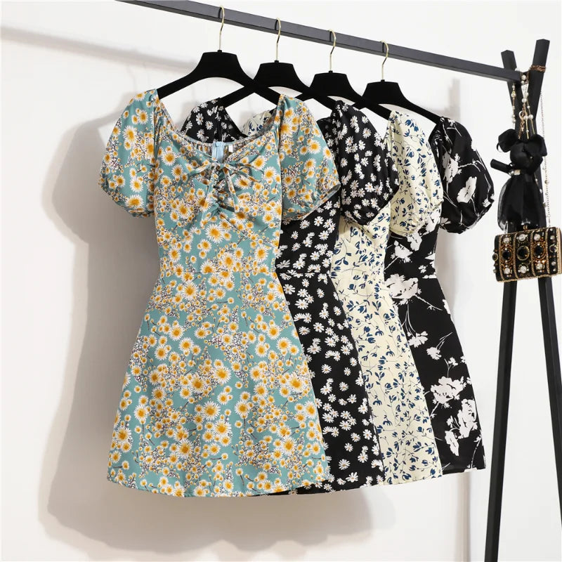 Zomerjurk Bloemenprint Mini Chiffon Jurk