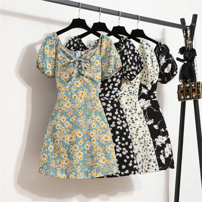 Zomerjurk Bloemenprint Mini Chiffon Jurk