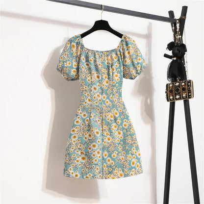 Zomerjurk Bloemenprint Mini Chiffon Jurk