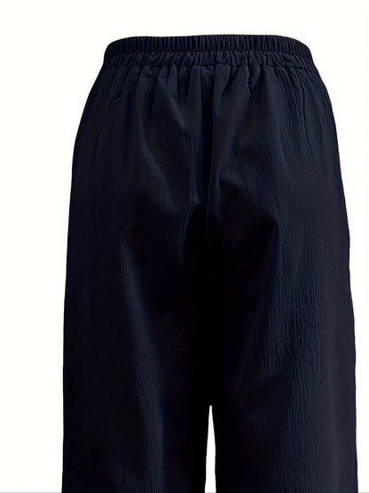 Dames Broek Elastische Taille Wijde Pijpen Comfortabel