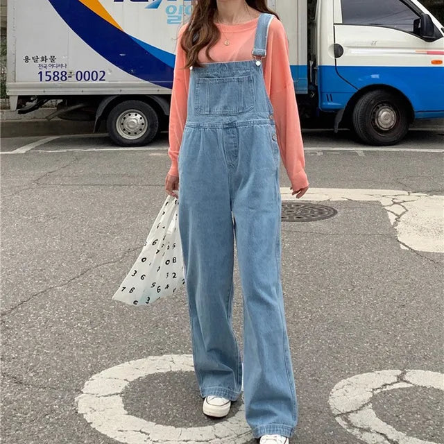 Vrouwelijke Jumpsuit Denim Blauw Trendy Model