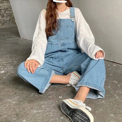 Vrouwelijke Jumpsuit Denim Blauw Trendy Model