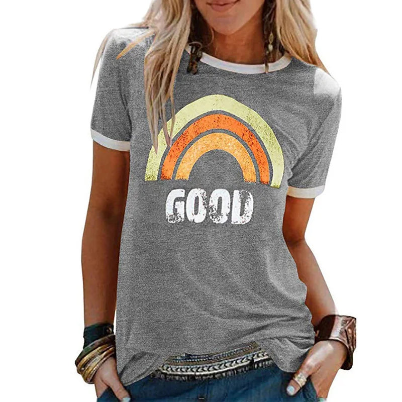 Regenboog T-shirt NimbusMode Kleurrijk