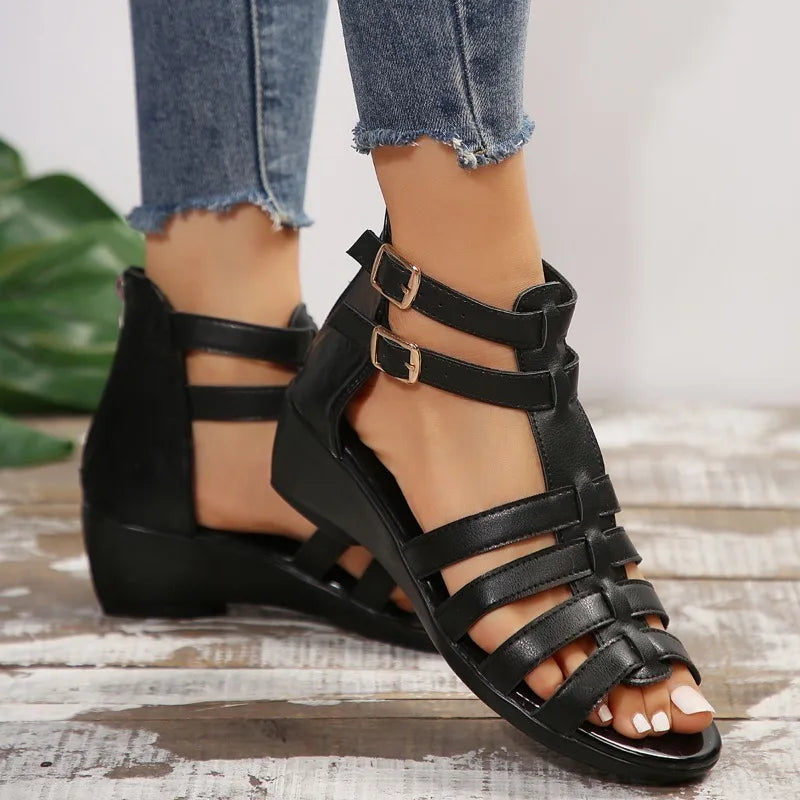 Romeinse Sandalen voor Vrouwen Zomer Sleehak Comfortabele Mode