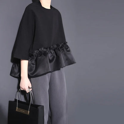 Vrouwelijke Ruffle Blouse Asymmetrische Halslijn Zomerse Stijl - StudioMarella