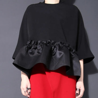 Vrouwelijke Ruffle Blouse Asymmetrische Halslijn Zomerse Stijl